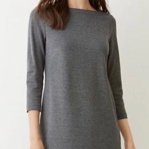 J.Jill Ponte Gray Herringbone Pattern 3/4 Sleeve Tunic/ Dress Women's Size M